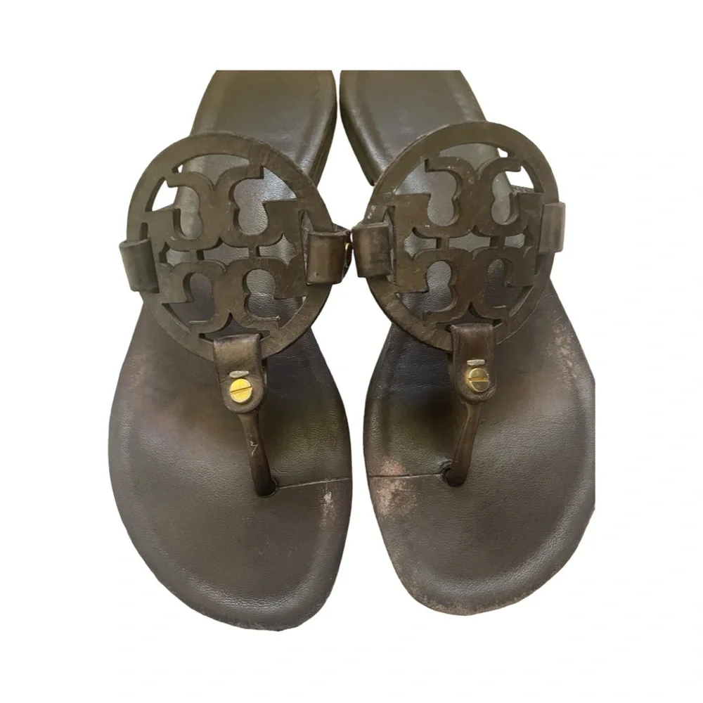 Brown Leather Sandals Tory Burch size 7.5 - Picture 4 of 4